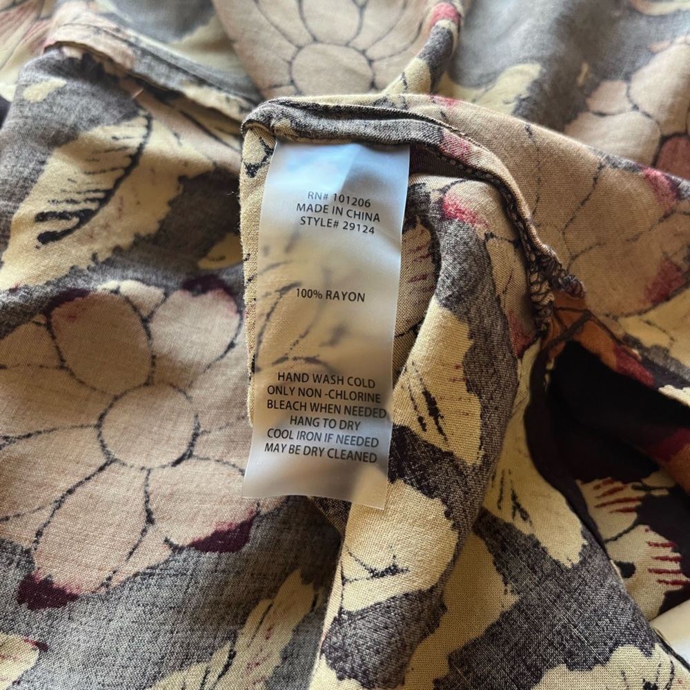Soft Surroundings Mara Topper Brown Floral Print Open Front Kimono Cardigan L - Picture 8 of 11